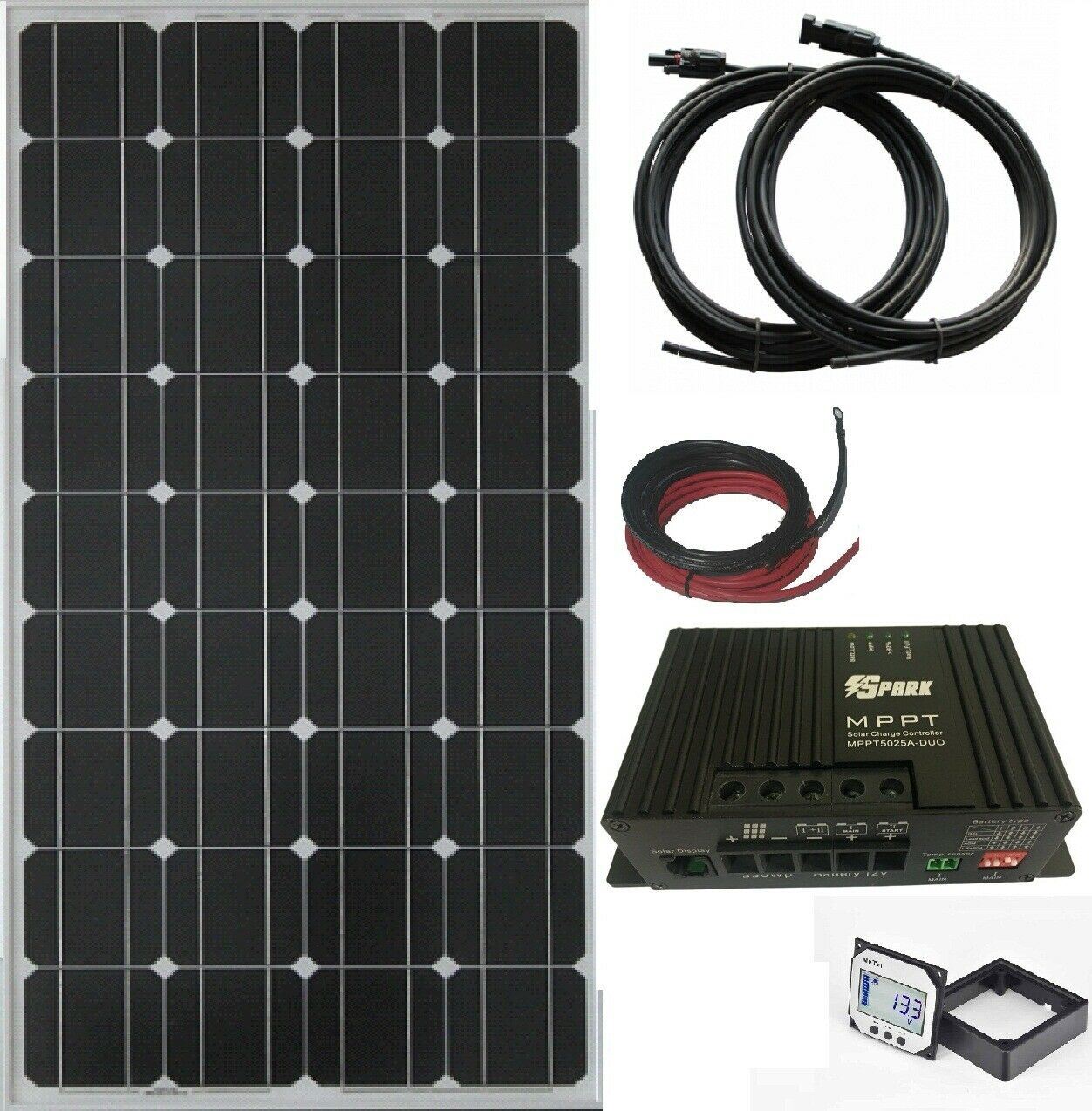Panneau solaire 50w battery charging kit avec chargeur contrôleur Bateau Caravane homek1