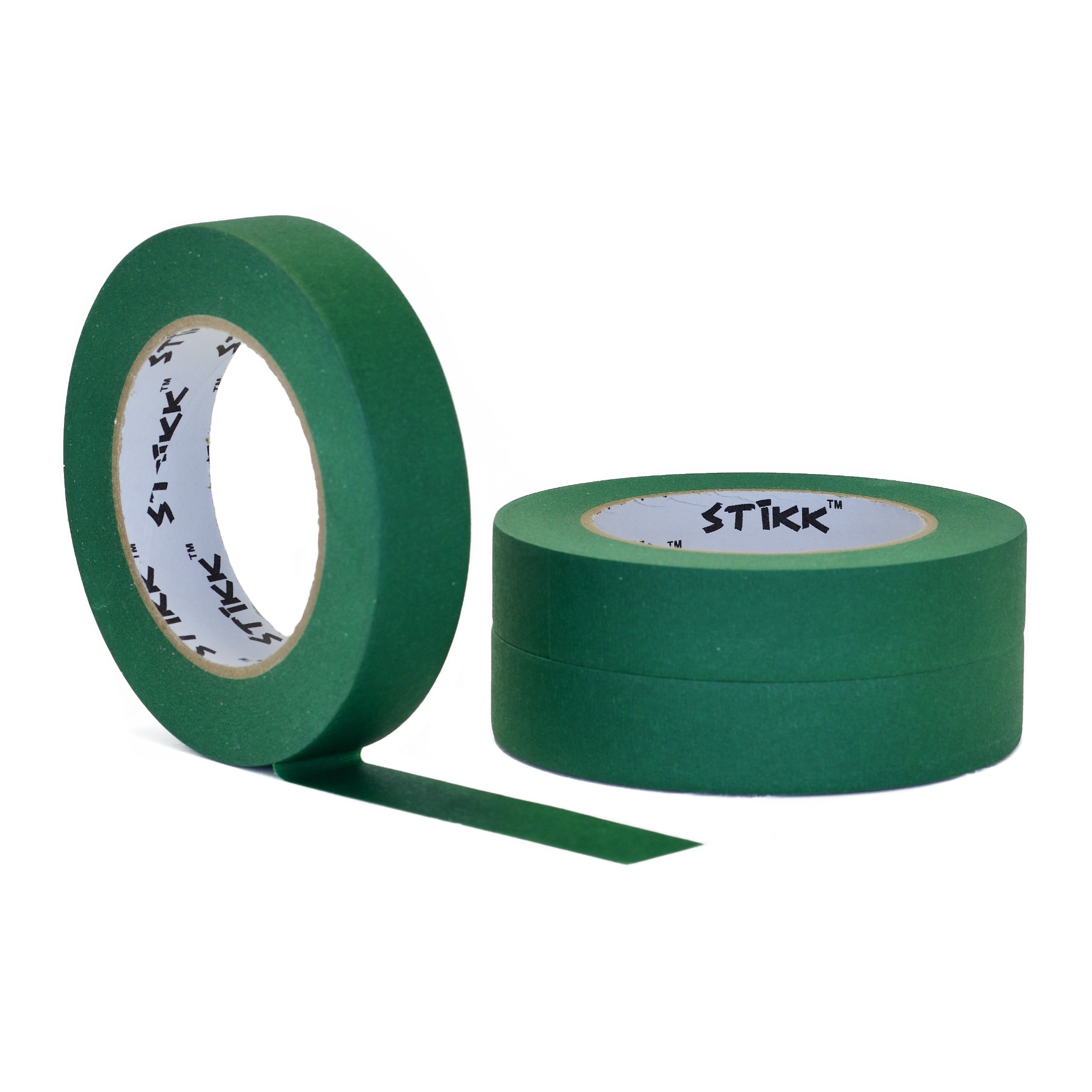 3 pack 1 x 60 yard rolls (24mm x 55m) STIKK Forest Green Painters Masking  Tape