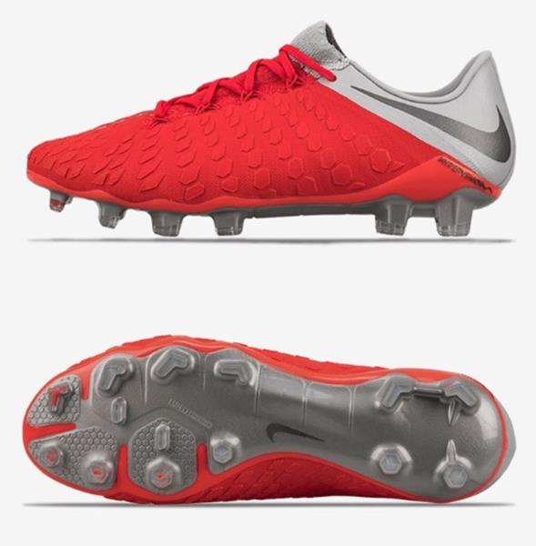 red and gray football cleats