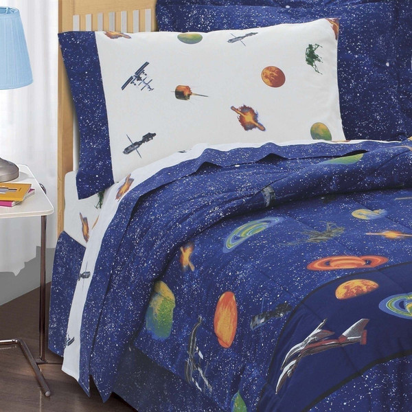 Boys Twin Full Bed Bag Blue Outer Space, Outer Space Twin Bedding