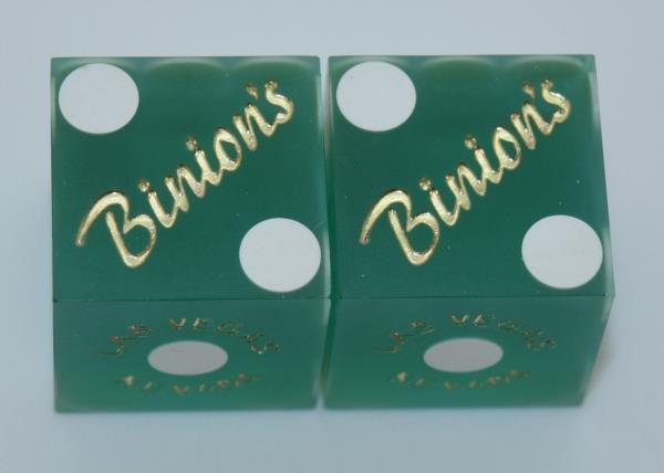 Casino Dice Binions Hotel RED Clear Pair of Used Matching Number Dice *