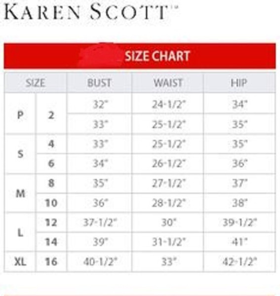 Laura Scott Size Chart