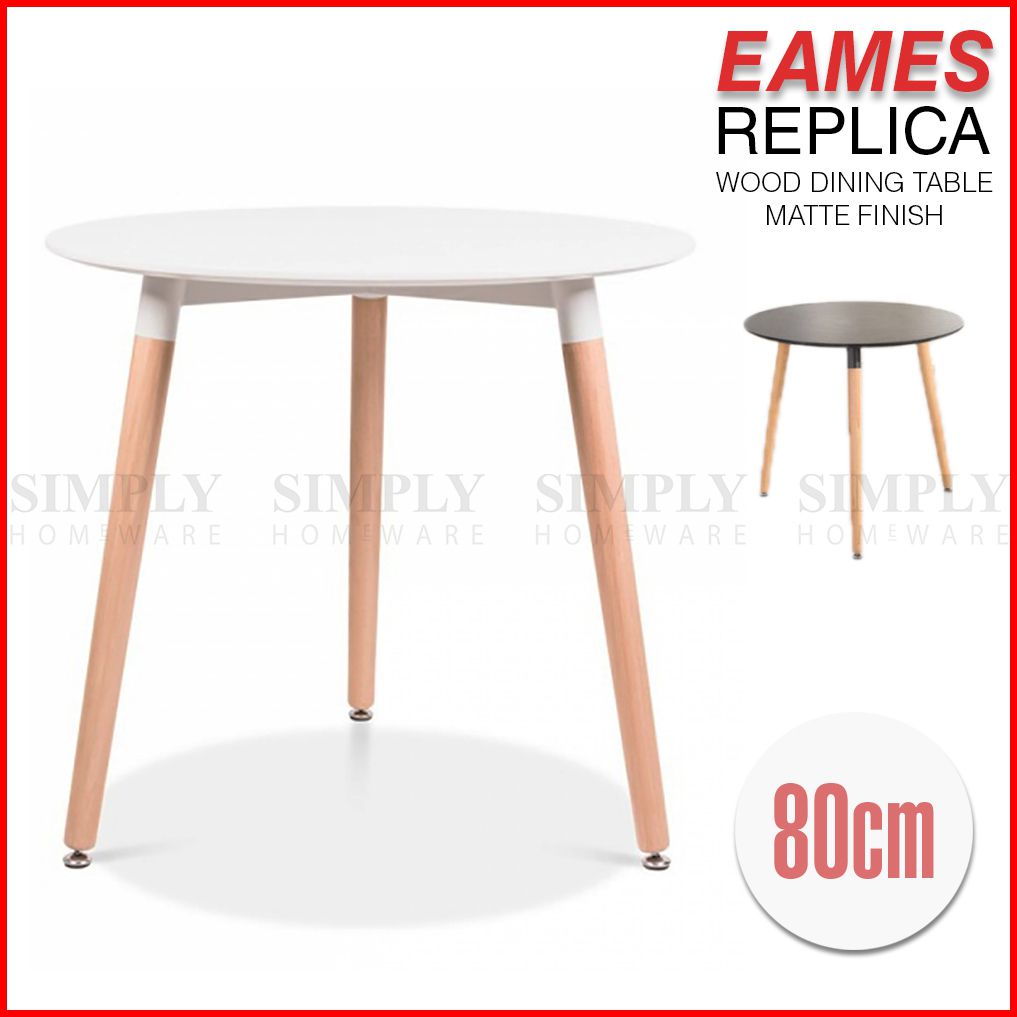 Eames Replica Dining Table Coffee Side Bedside Round Nightstand Wood White Black
