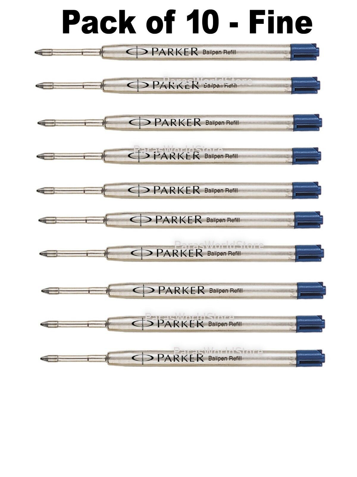 6  Parker Quink Flow Ball-Point Ball Pen BP Refill Fine Blue Brand New Sealed