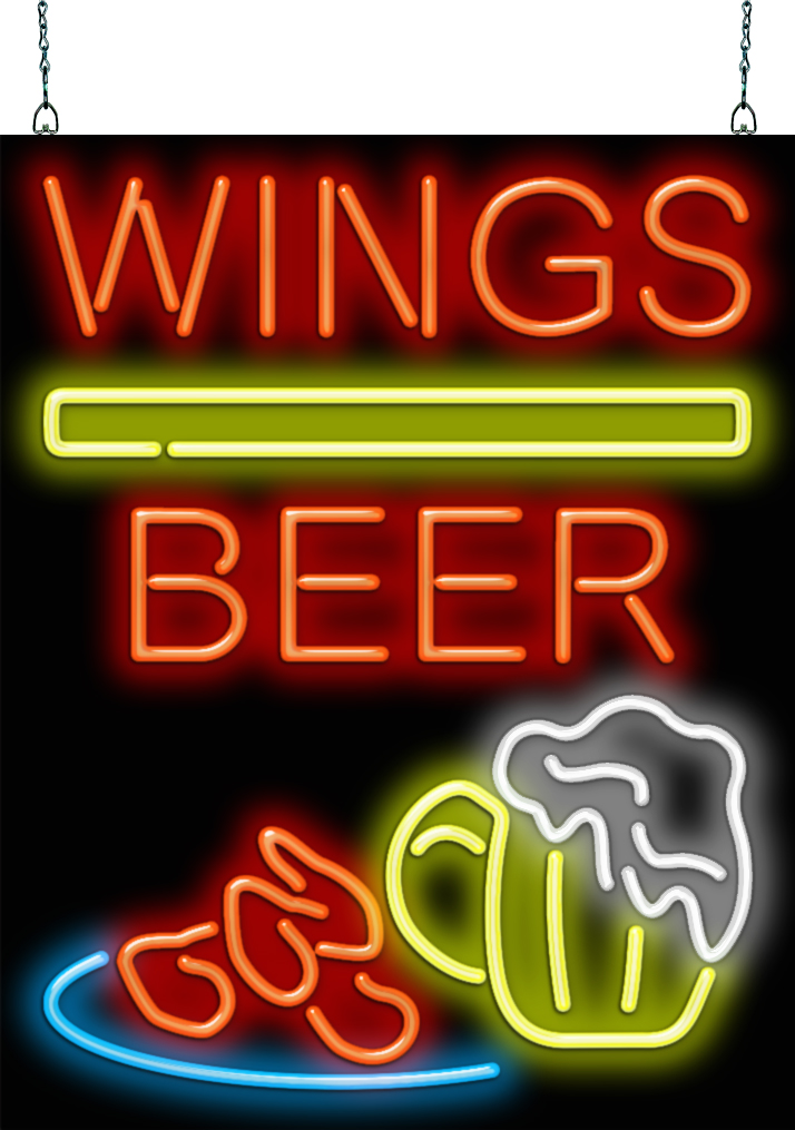 New Buffalo Hot Wings Bar Pub Light Lamp Neon Sign 24/"x20/"