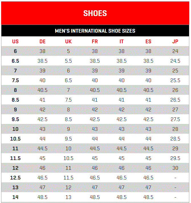 Adidas Tiro Size Chart