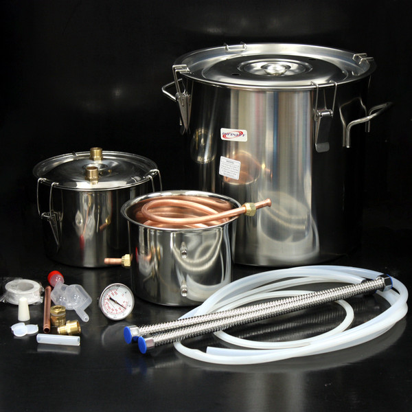 3POT 8Gal DIY Distiller Boiler Moonshine Boiler Water Alcohol Brew Kit W//valve