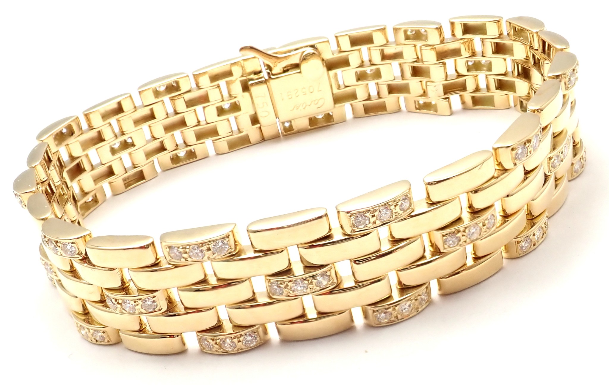 cartier maillon panthere five row yellow gold necklace