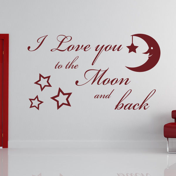 I Love You To The Moon And Back Wall Art Sticker Decal Kid S Bedroom As10099 - I Love You To The Moon And Back Wall Sticker