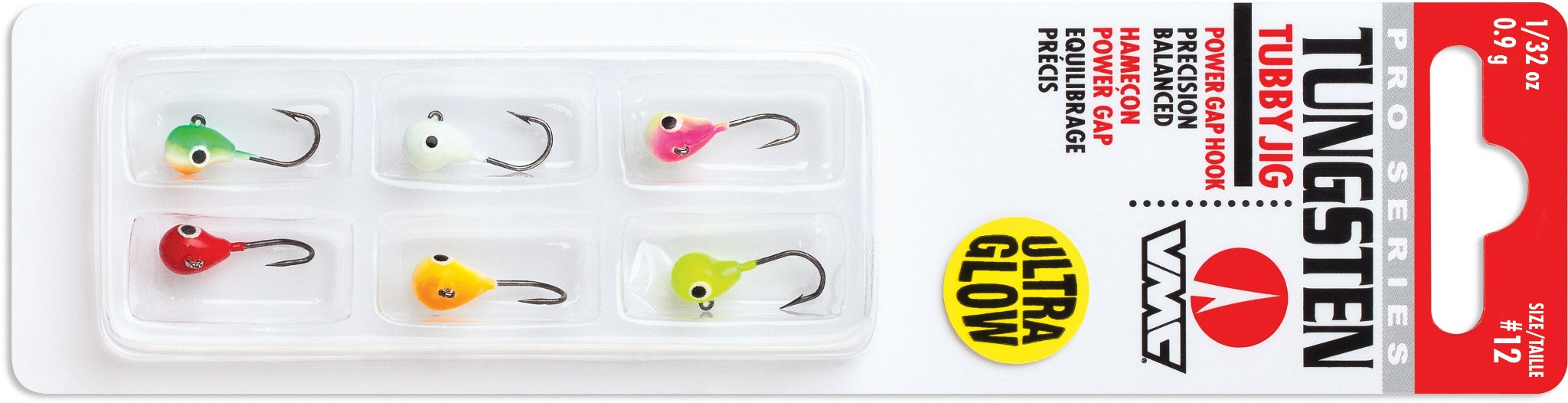 VMC Tungsten Tubby Jig 2-Pack 1//64 OZ Pink Chartreuse Glow