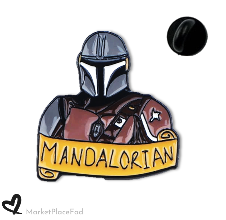 Mandalorian Pins Collectible Soft Enamel Black Back Rubber Clutch THE KNIGHT
