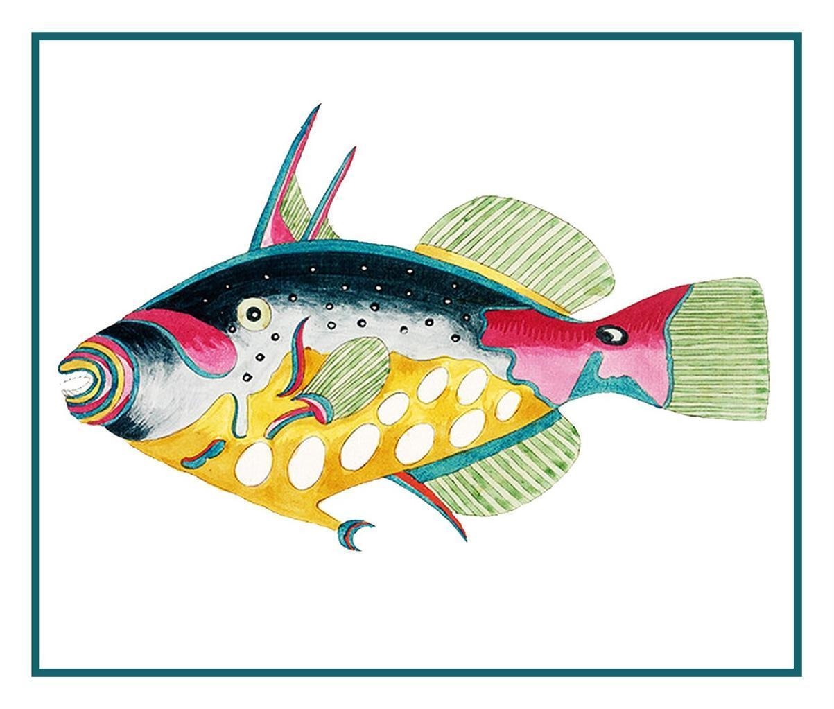 Fallour/'s Renard/'s Colorful Tropical Fish 5 Counted Cross Stitch Chart Pattern