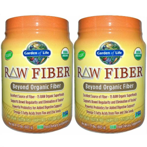 2 Pack Garden Of Life Raw Fiber Beyond Organic Fiber 15 Superfoods