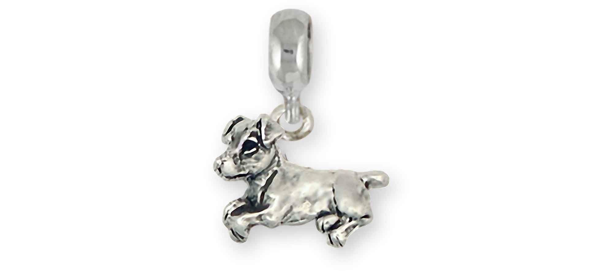 Jack Russell Jewelry Sterling Silver Handmade Jack Russell Terrier Ankle Bracelet  J11B-A