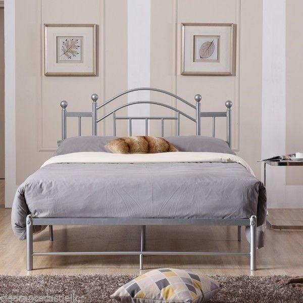 Twin Full Queen Size Silver Metal, Silver Queen Platform Bed Frame