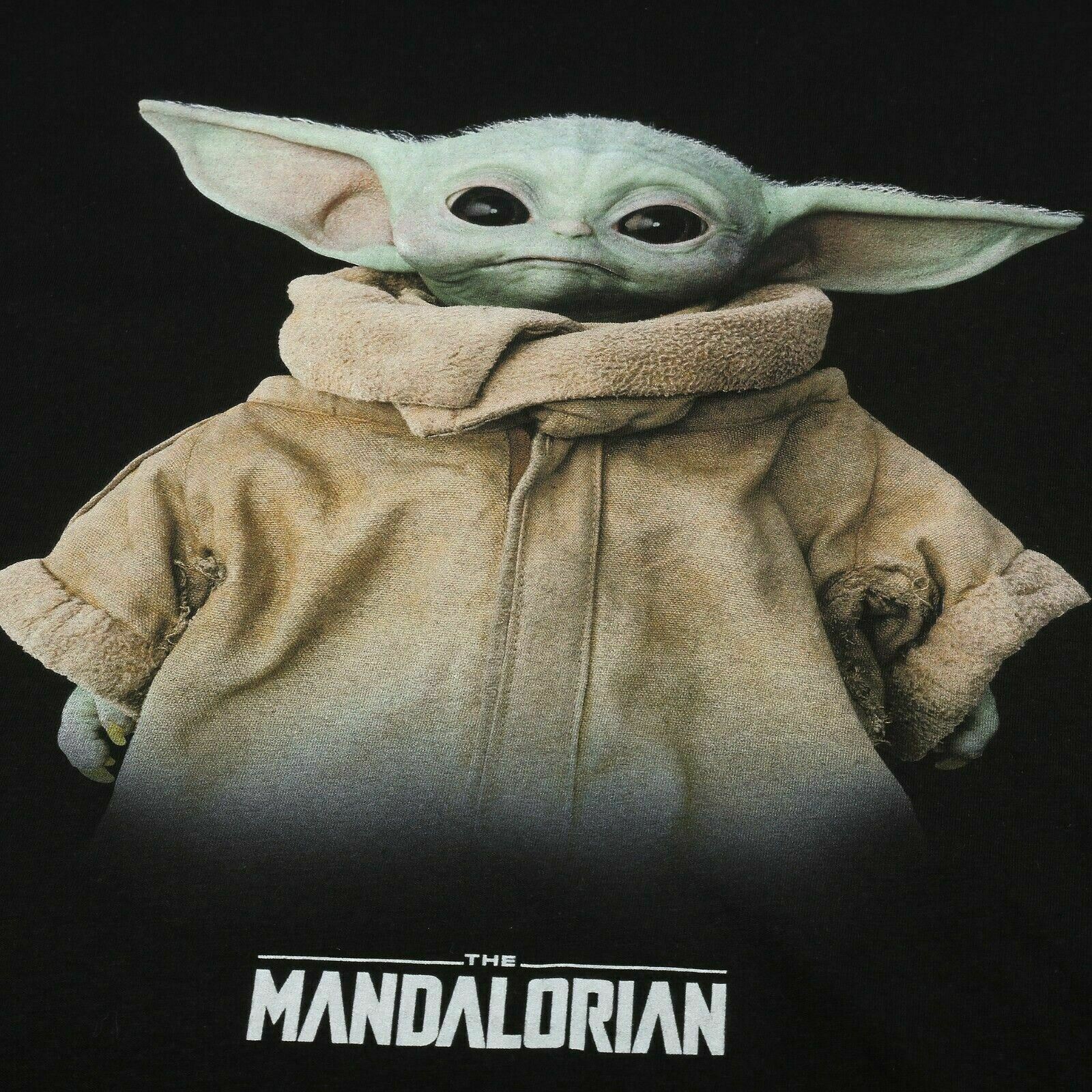 Official Star Wars Mens Mandalorian Baby Yoda T-shirt Black S-XXL | eBay