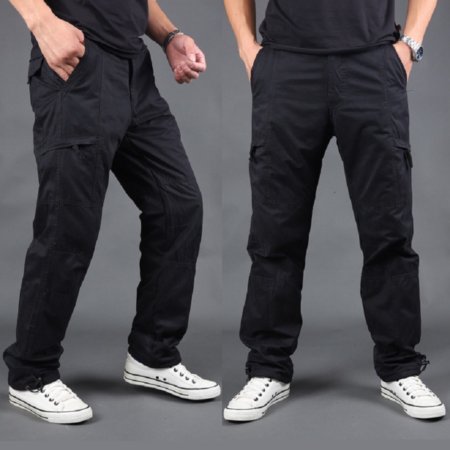 Mens NEW Fleece Lined Cargo Pants Winter Warm 6 Pockets Sizes 32 to 45 ...