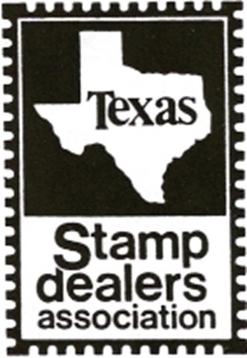 A black and white stamp with a map of texas

Description automatically generated