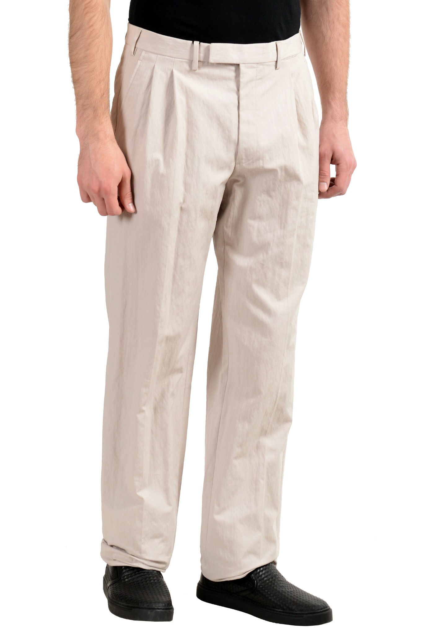 Gianfranco Ferre Men's Ivory Pleated Casual Pants US 34 IT 50 | eBay