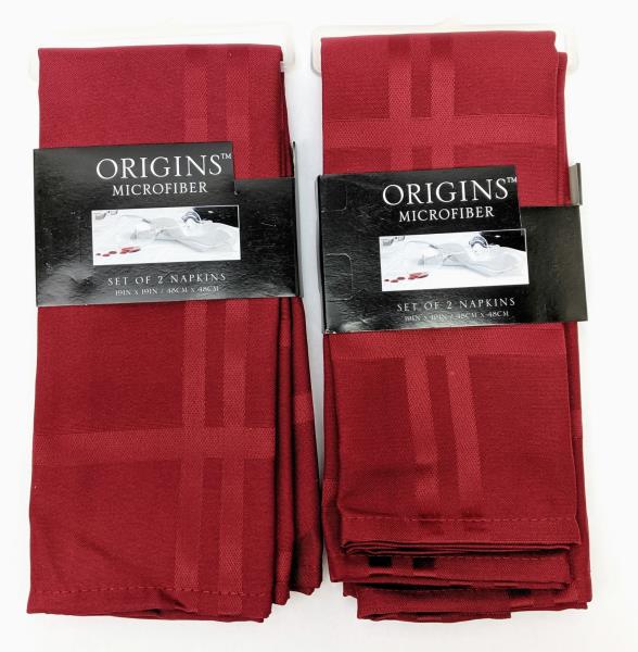 Set of 2 Origins Microfiber Napkins in Peridot Olive 19” X 19” 100/% Polyester