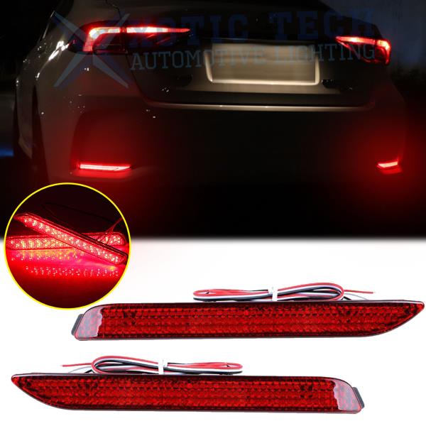 3D Optic Red LED Rear Bumper Reflectors Brake Tail Light Rear Fog Lighting Lamps Kit For Lexus RC NX IS-F or RX GX 2 GTINTHEBOX etc