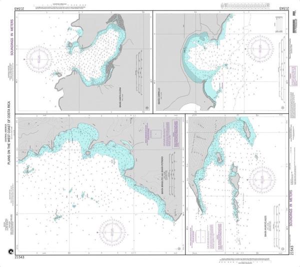 NGA Nautical Chart 21543: Plans on the West Coast of Costa Rica A ...