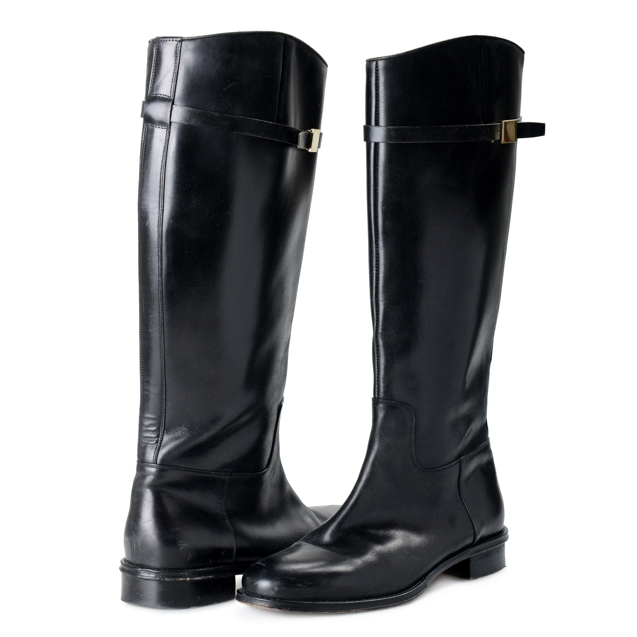 Hugo Boss Women's Black Leather Knee High Boots Shoes US 11 IT 41 | eBay