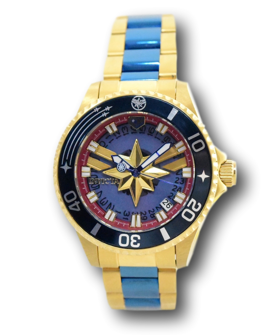 Invicta Marvel Captain America Womens Blue & Gold 38mm Limited Watch