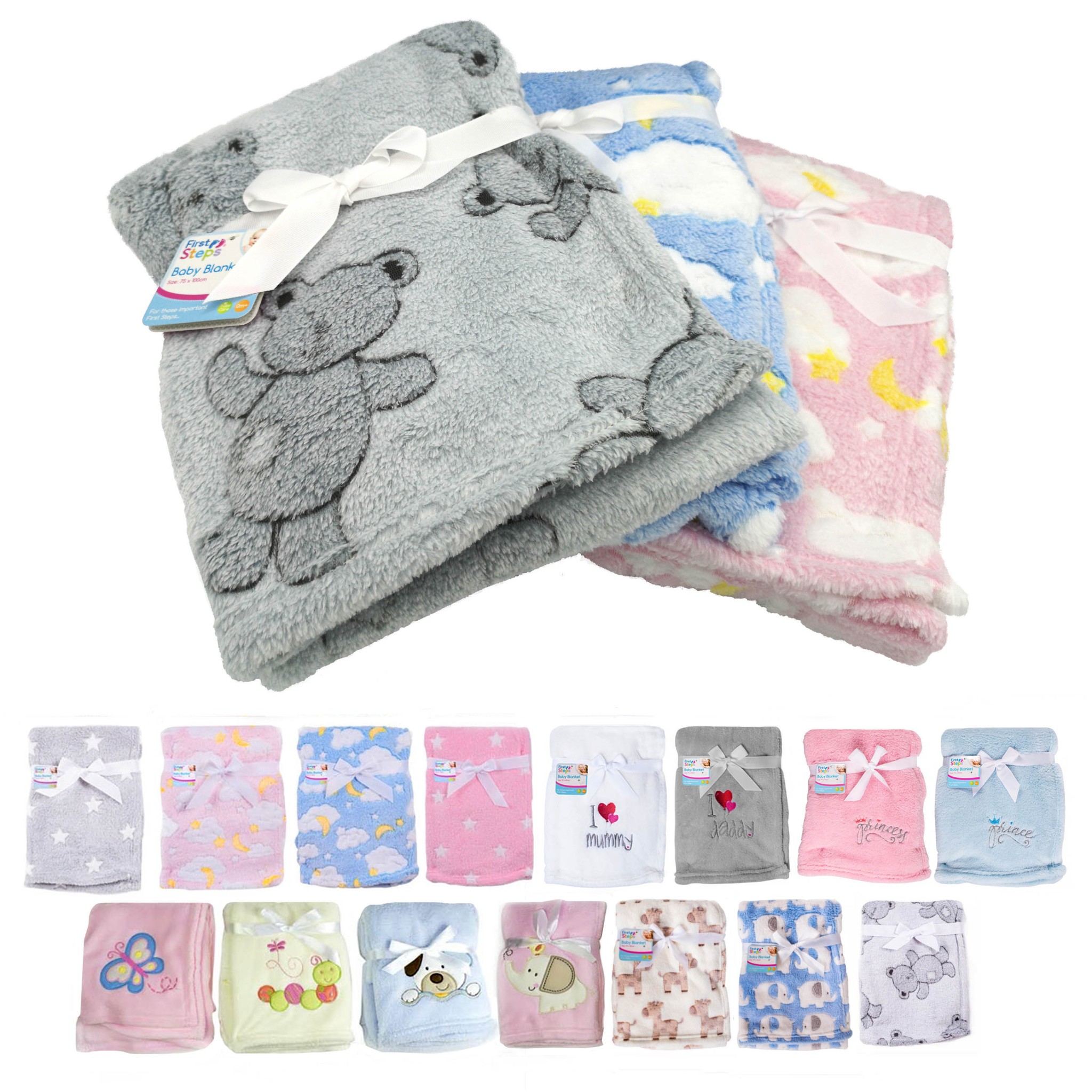 Baby Girl Soft Fleece Wrap Blanket Pram Cot Crib Moses Basket Pink Butterfly