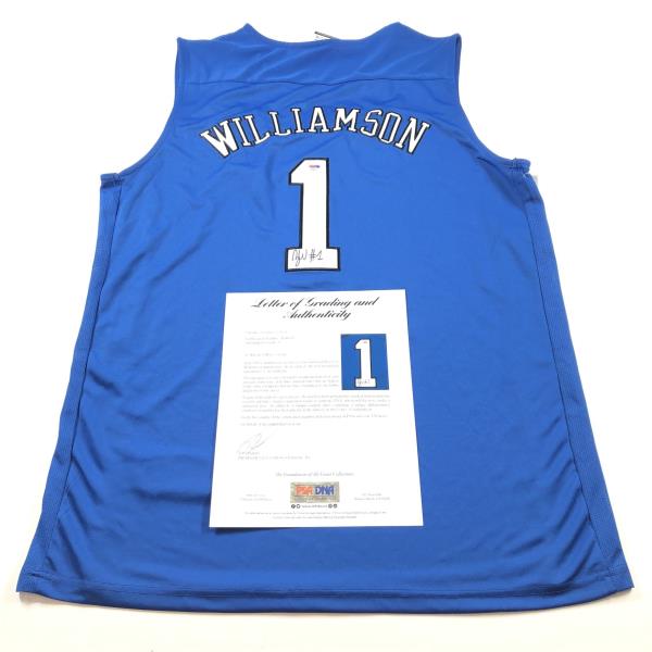 zion signed jersey