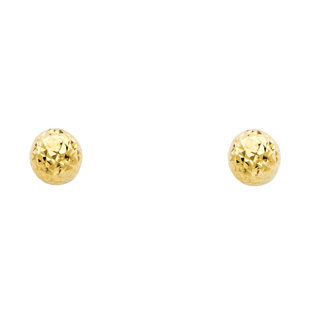 Ioka 14K Tri Color Gold 3 Disco Ball Hanging Shepherds Hook Earrings