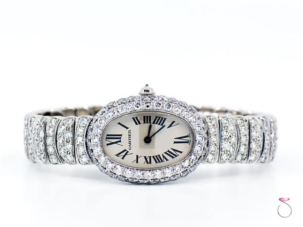 cartier oval diamond watch