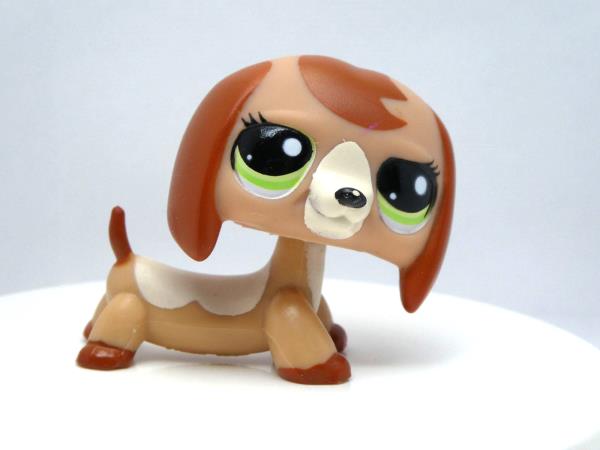 Hasbro Littlest Pet Shop Collection LPS Figure #2035 Tan /& Brown Dachshund Dog
