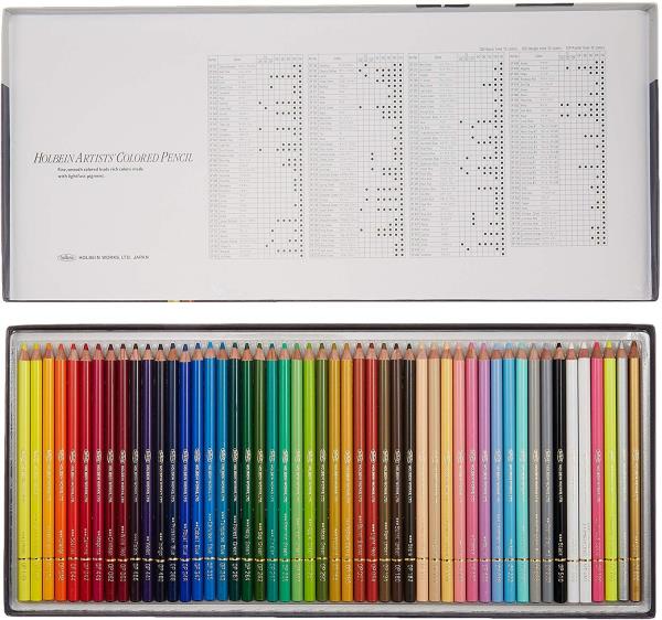 JAPAN Holbein OP935 Art Holbein Colored Pencil 50 Color Set Box Set W/ TRAC...