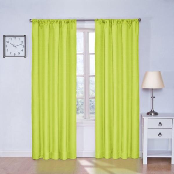 Set 2 Lime Green Window Curtains Panels Drapes 63 84 inch L Blackout