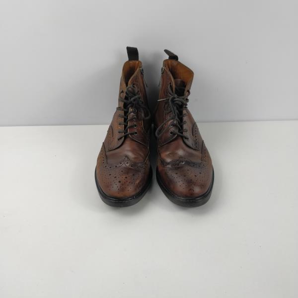 MENS MASSIMO DUTTI BROWN LEATHER BROGUE LACE UP BOOTS SHOES UK 8 EU 42 ...