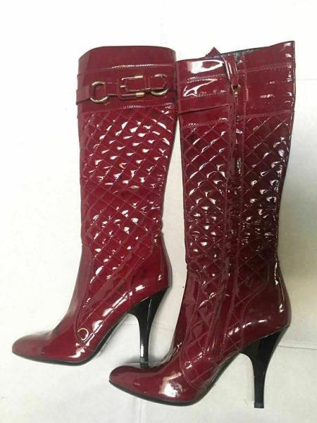 PATENT LEATHER BOOTS SZ 35.5 Red 