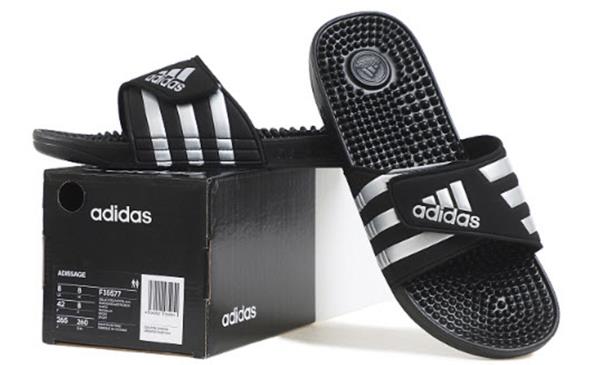 Adidas Men ADISSAGE Slipper Black Shoes 