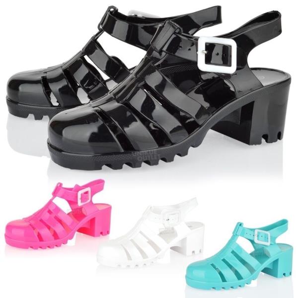 Girls kids jelly sandals block heel 