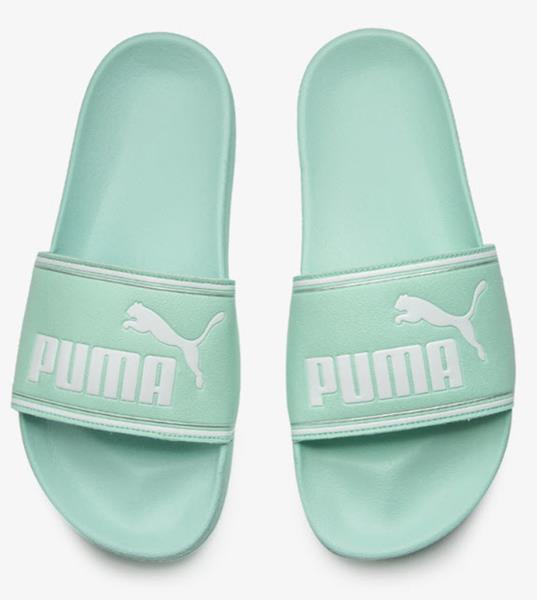 mint green puma slides