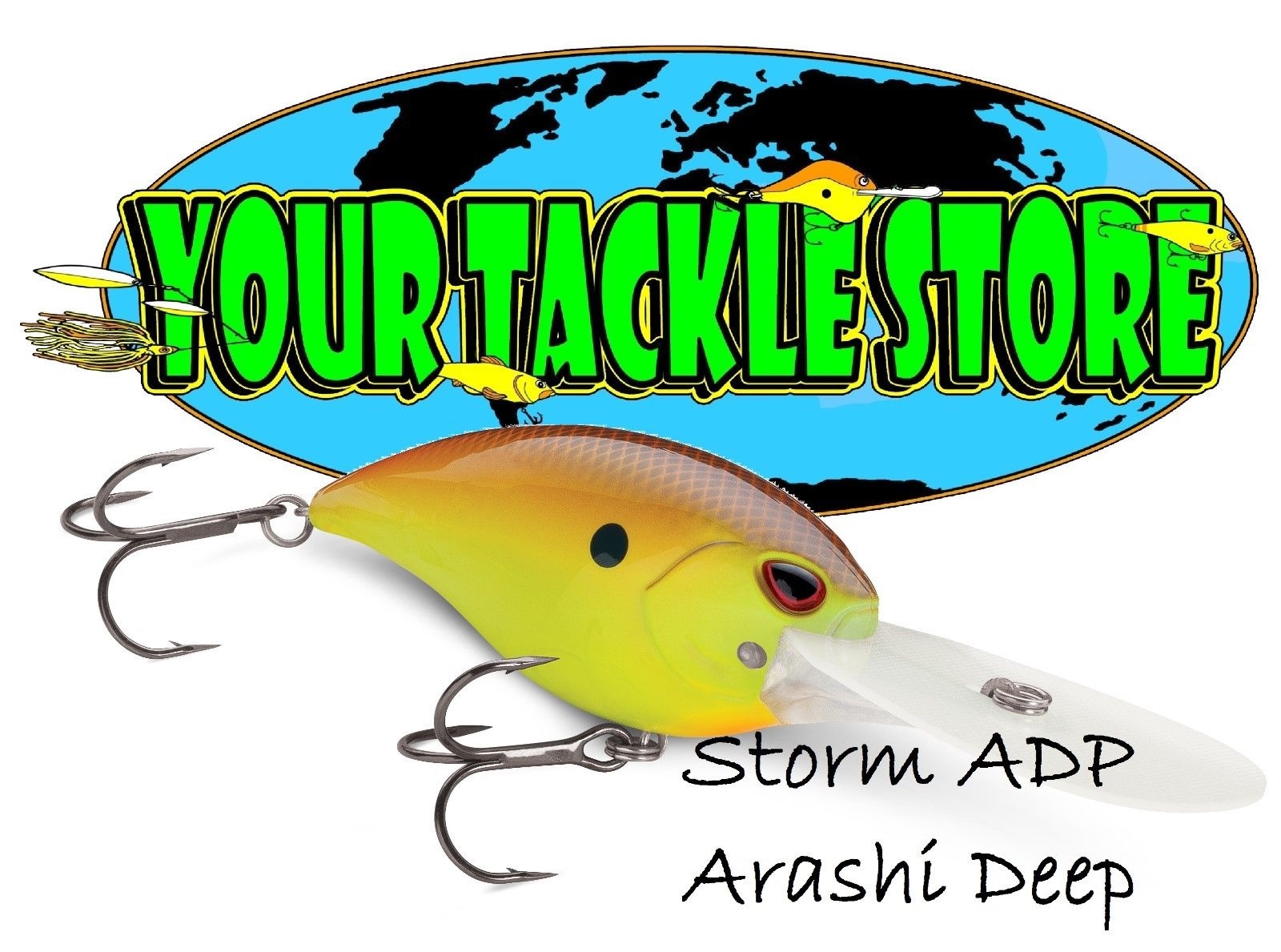 Storm Arashi Rattling Deep 25 Fishing Lure Crankbait Green Gold Shad New !!