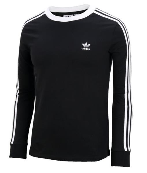 Adidas Women Originals 3-Stripe L/S T-Shirts Black Shirt Tee GYM Jersey  DV2608 | eBay