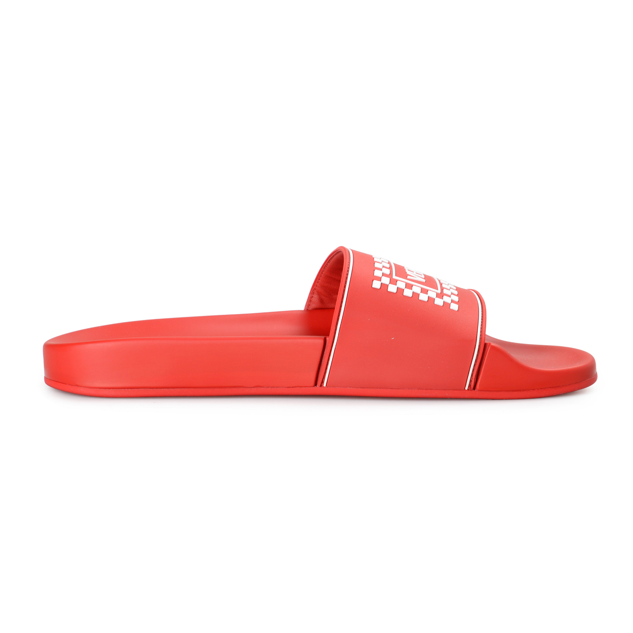 Versace Men's Bright Red Logo Print Rubber Flip Flops Shoes US 8 IT 41 ...