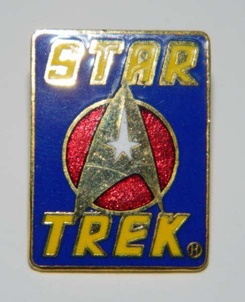 Star Trek Classic Red Command Insignia and Name Metal Enamel Pin 1986 NEW UNUSED