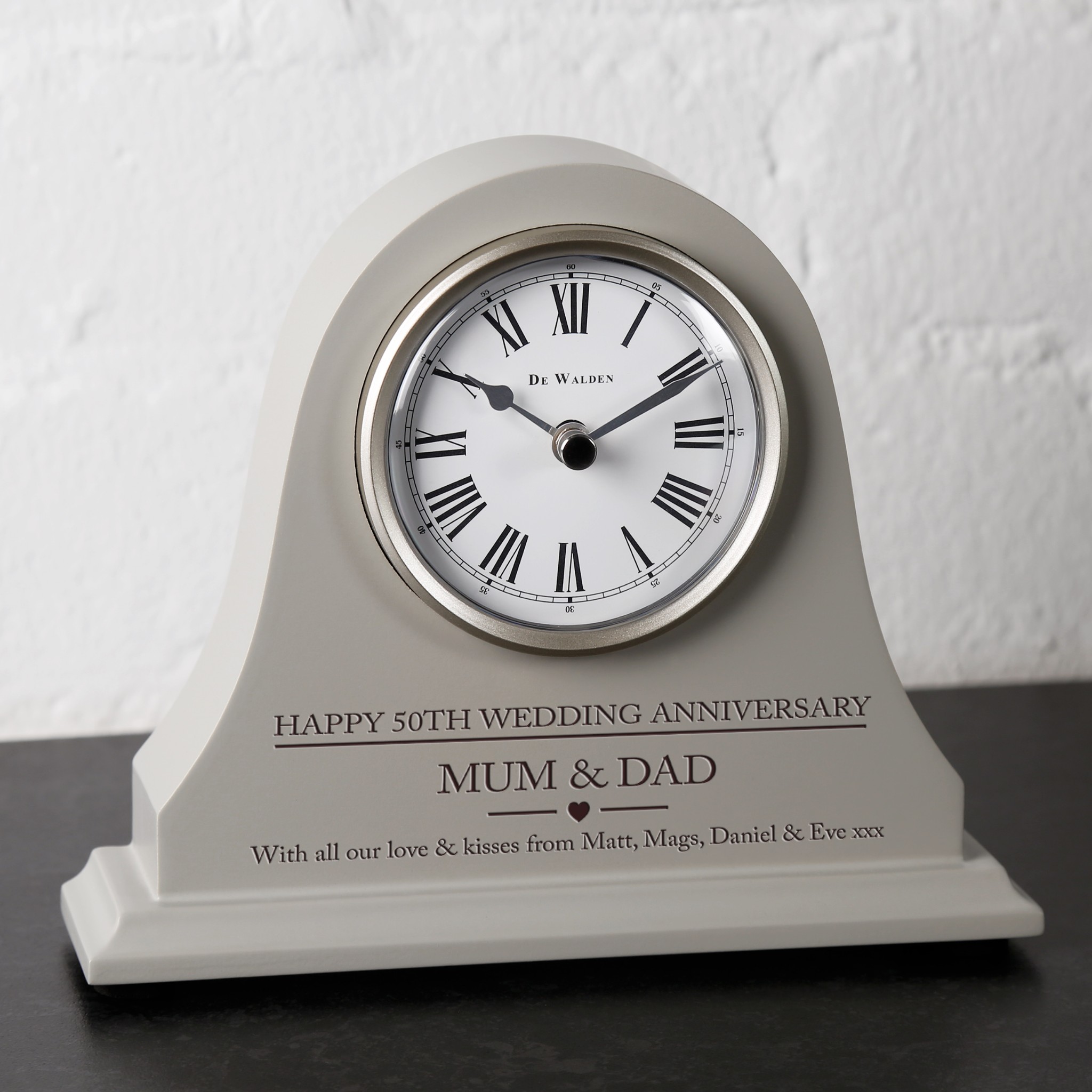 50th Wedding Anniversary Gift Personalised Engraved Grey ...