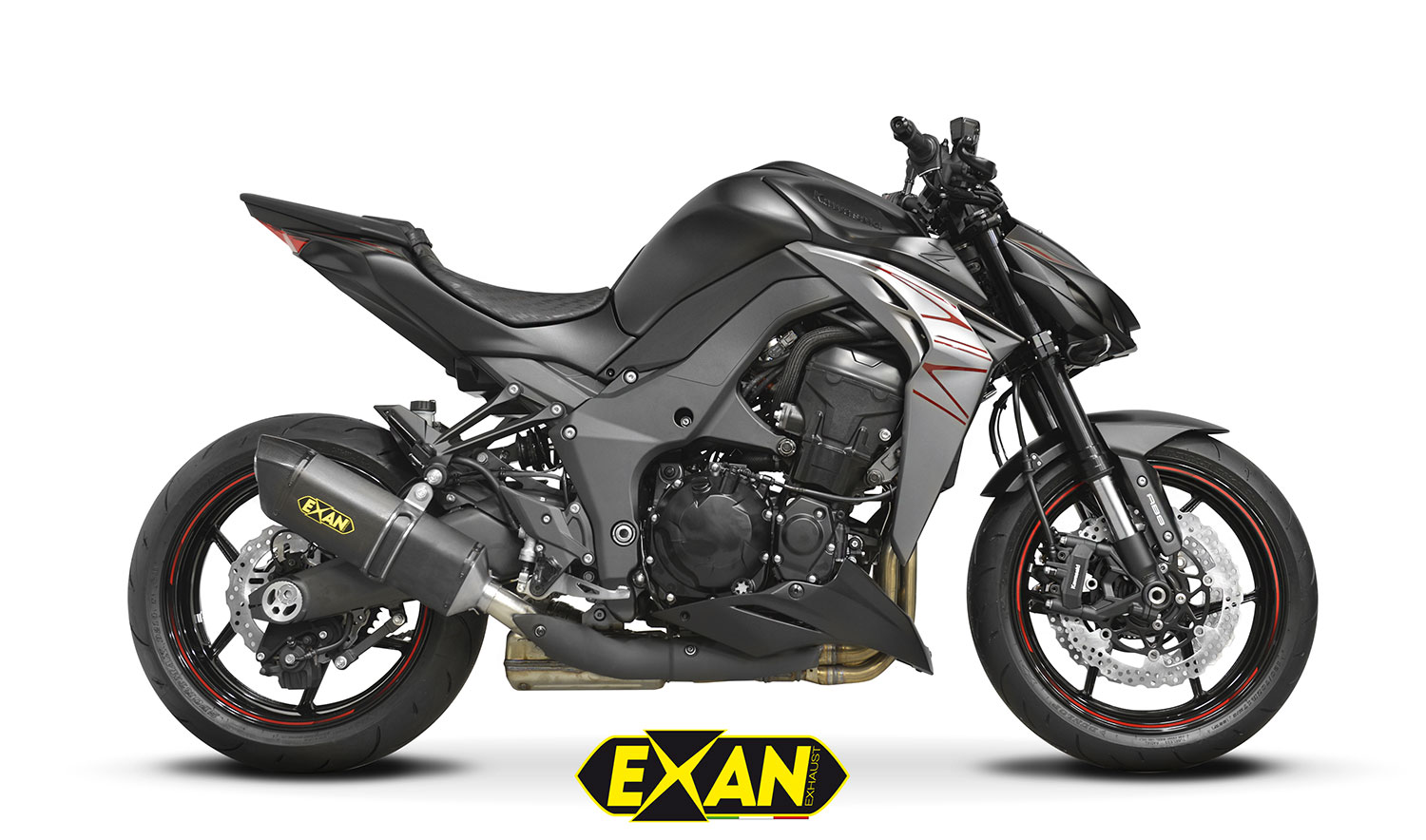 Kawasaki Z1000 /SX Ninja 1000 2017-2020 Exan Exhaust Slipon Silencers X-Ov  Black