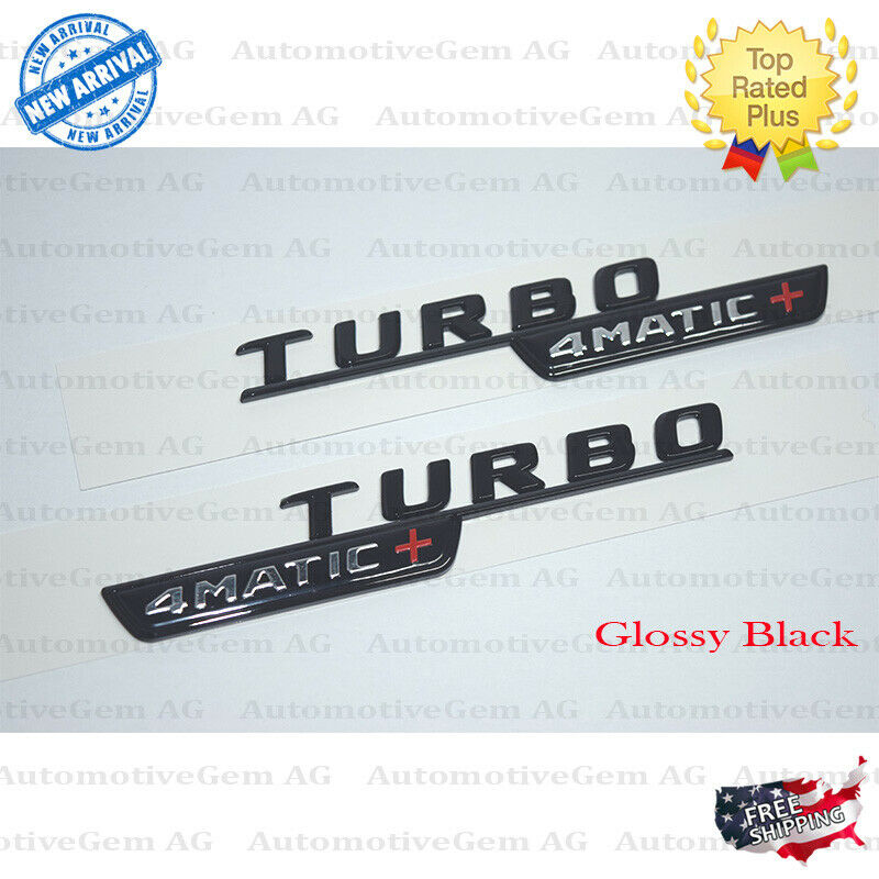 AMG Turbo Wing Emblem Badge Logo A45 CLA 45 C63 E63 ML55 ML63 Black 