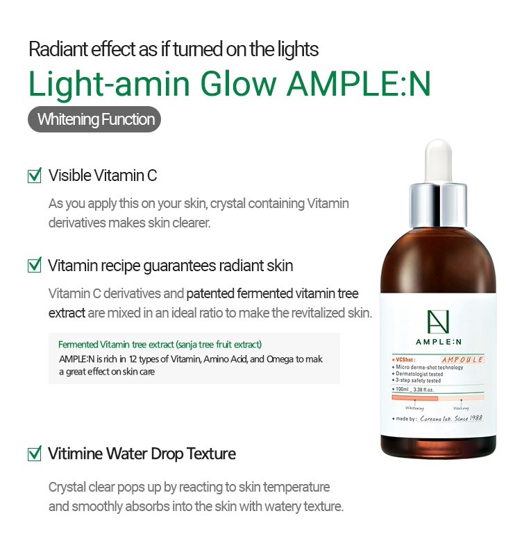 Coreana] Ample:N VC Shot Ampoule - 100ml Glowing Skin Anti Aging Kore –  Beauti Ora