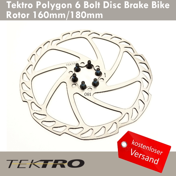 1 or 2 Tektro Polygon 6 Bolt Disc Brake Bike Rotor 160//180 mm Road CX Mountain