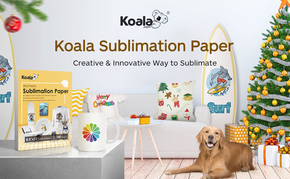 Koala Sublimation Paper 8.5x11 100 for Sublimation Printer Inkjet Heat  Transfer